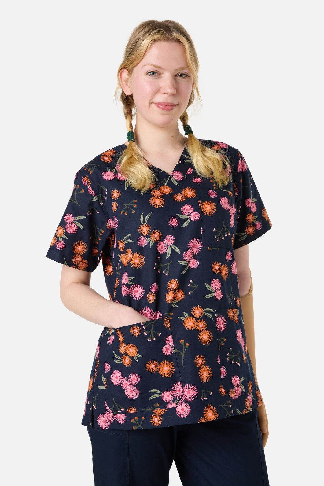 Scrubs With Love - Gumnut Puffs Top & Pant Scrubs - navy