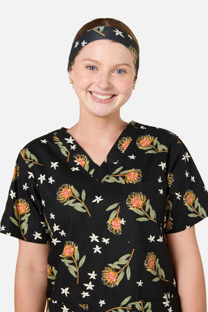 Scrubs With Love - Pincushion Protea Scrub Headband - black
