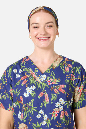 Scrubs With Love - Native Koala Scrub Headband - navy