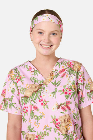 Scrubs With Love - Native Koala Scrub Headband Pink - pink
