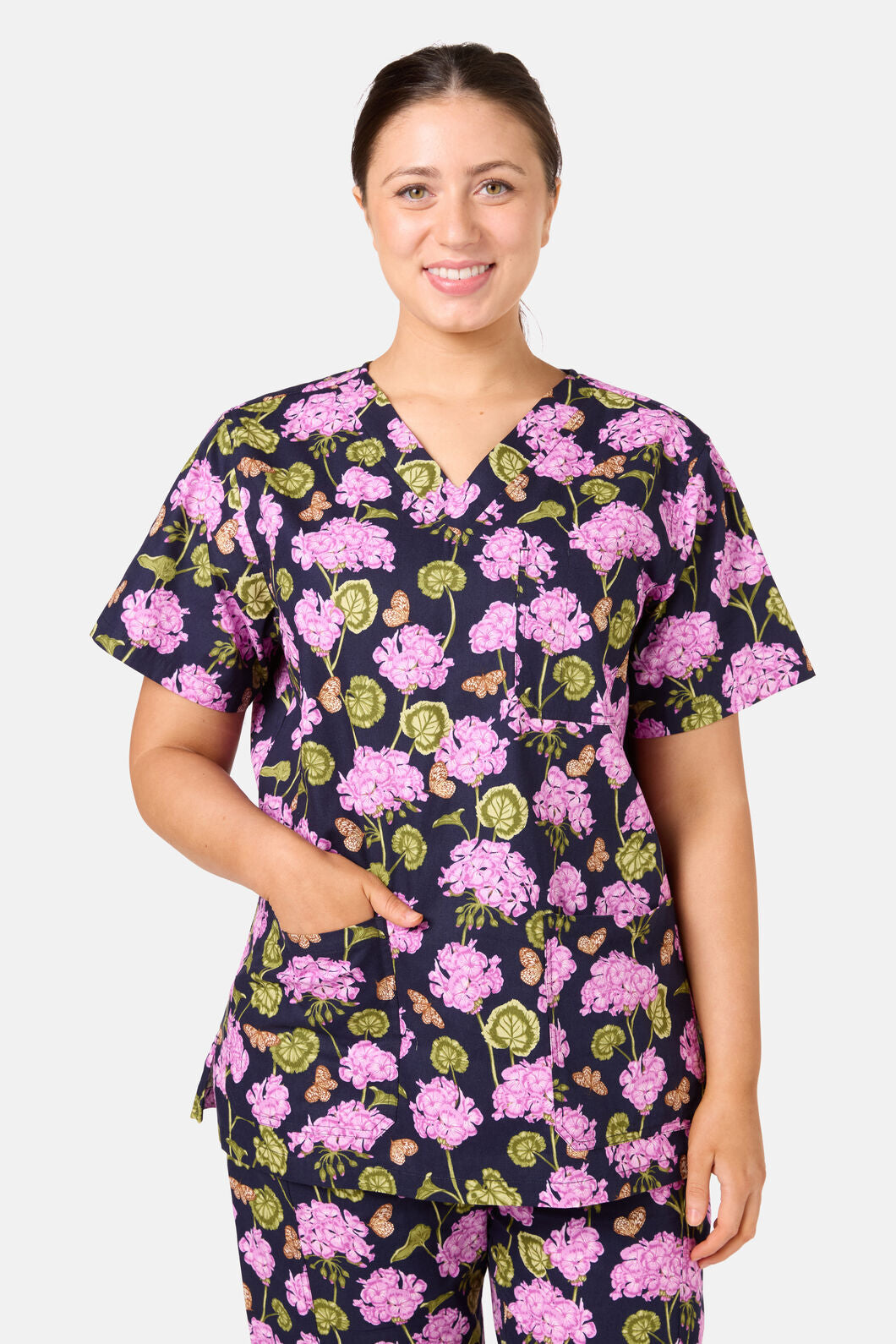 Scrubs With Love - Geranium Scrub Set - navy
