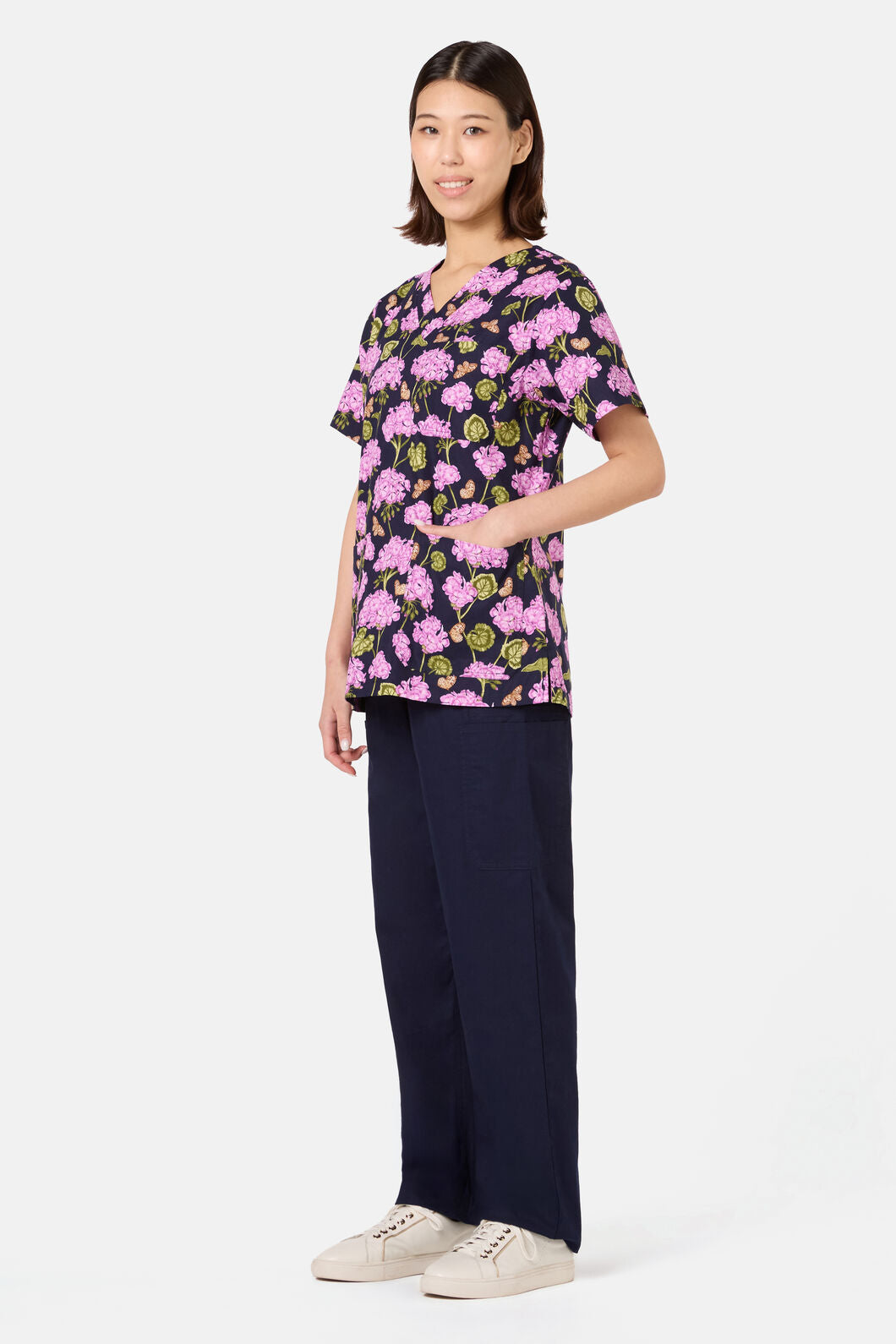 Scrubs With Love - Geranium Mixed Scrub Set - navy