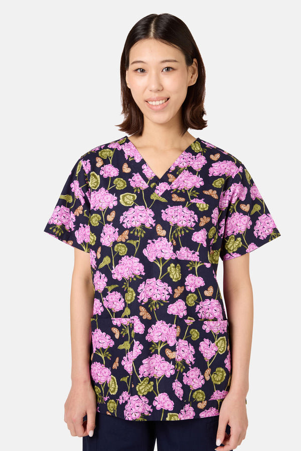 Scrubs With Love - Geranium Mixed Scrub Set - navy