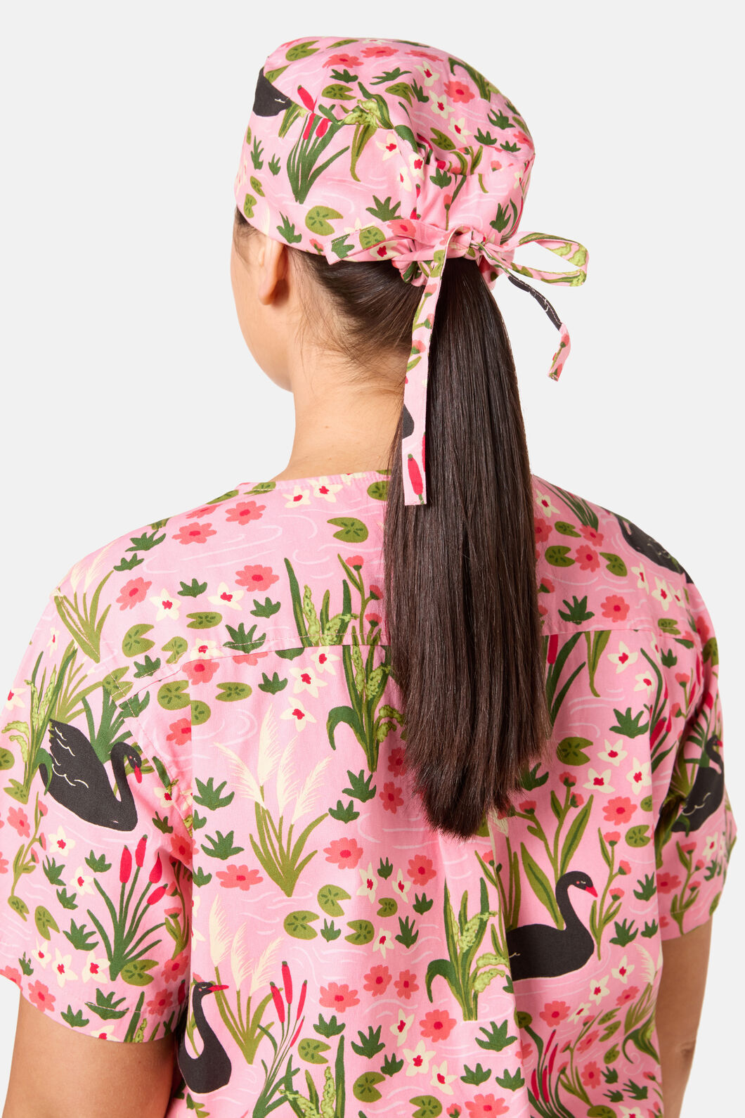 Scrubs With Love - Pretty Swans Scrub Hat - pink