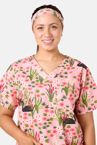 Scrubs With Love - Pretty Swans Scrub Headband - pink