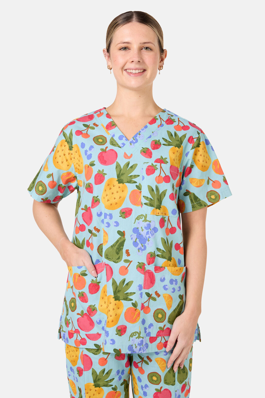 Scrubs With Love - Blue Fruitbowl Scrub Set - blue