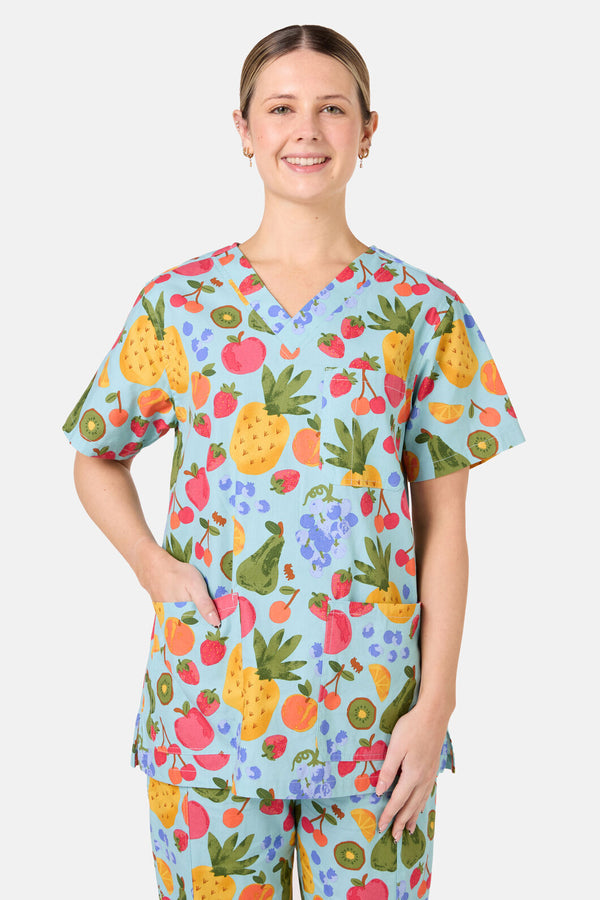 Scrubs With Love - Blue Fruitbowl Scrub Set - blue