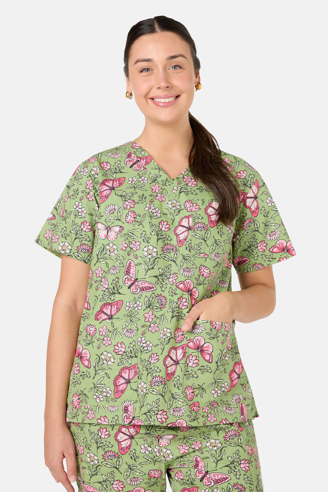 Scrubs With Love - Yvette Butterfly Scrub Set - green