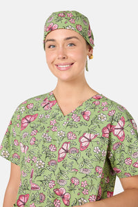 Scrubs With Love - Yvette Butterfly Scrub Hat - green