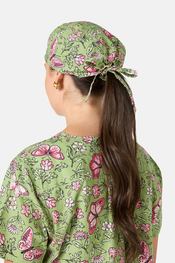 Scrubs With Love - Yvette Butterfly Scrub Hat - green