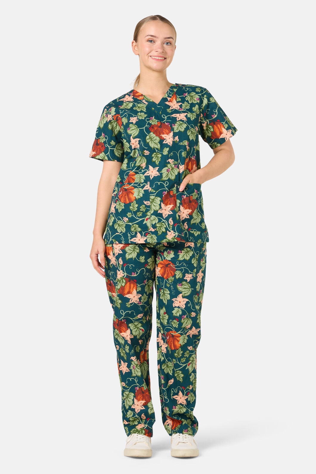 Scrubs With Love - Pumpkin Scrub Set - teal