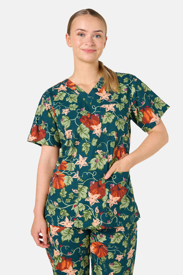 Scrubs With Love - Pumpkin Scrub Set - teal