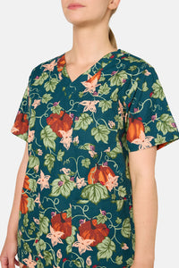 Scrubs With Love - Pumpkin Scrub Set - teal