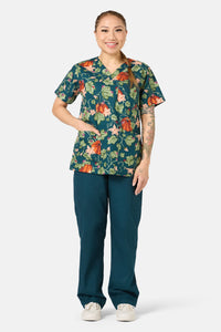 Scrubs With Love - Pumpkin Mixed Scrub Set - teal