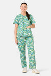 Scrubs With Love - Flower Cats Scrub Set - green