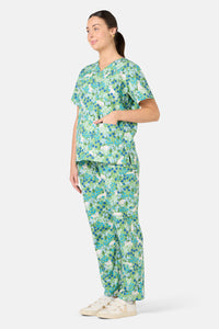 Scrubs With Love - Flower Cats Scrub Set - green