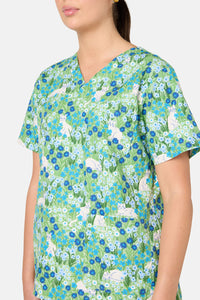 Scrubs With Love - Flower Cats Scrub Set - green