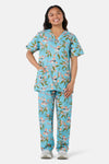 Scrubs With Love - Christmas Fairy Wren Scrub Set - teal