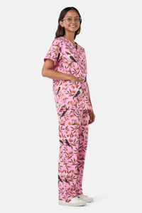 Scrubs With Love - Christmas Kookaburra Scrub Set - pink