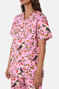 Scrubs With Love - Christmas Kookaburra Scrub Set - pink