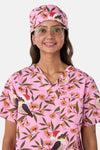 Scrubs With Love - Christmas Kookaburra Scrub Hat - pink