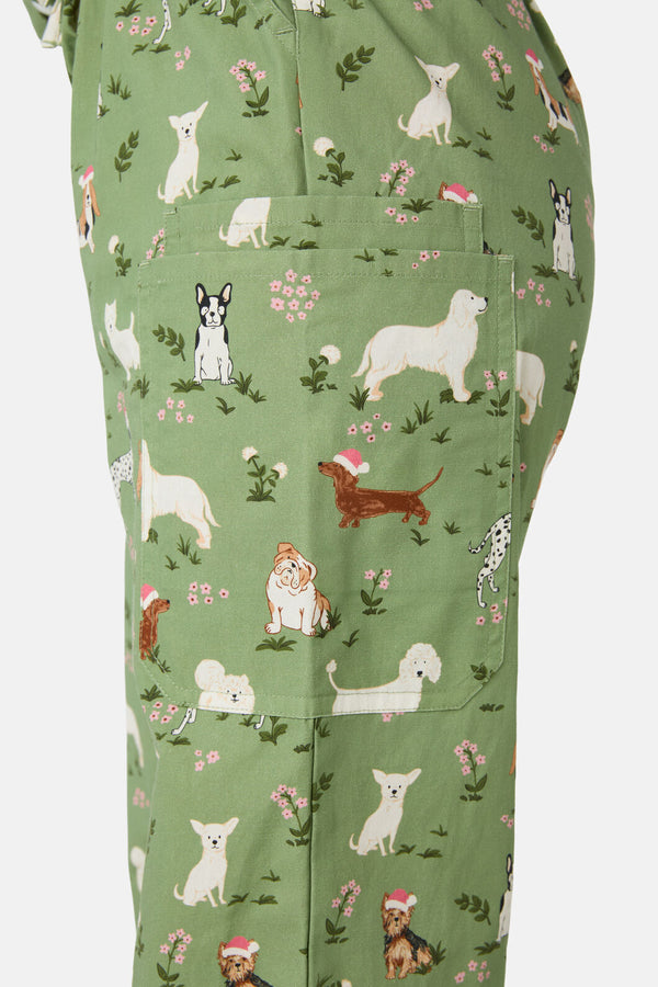 Scrubs With Love - Christmas Dogs Scrub Set - green