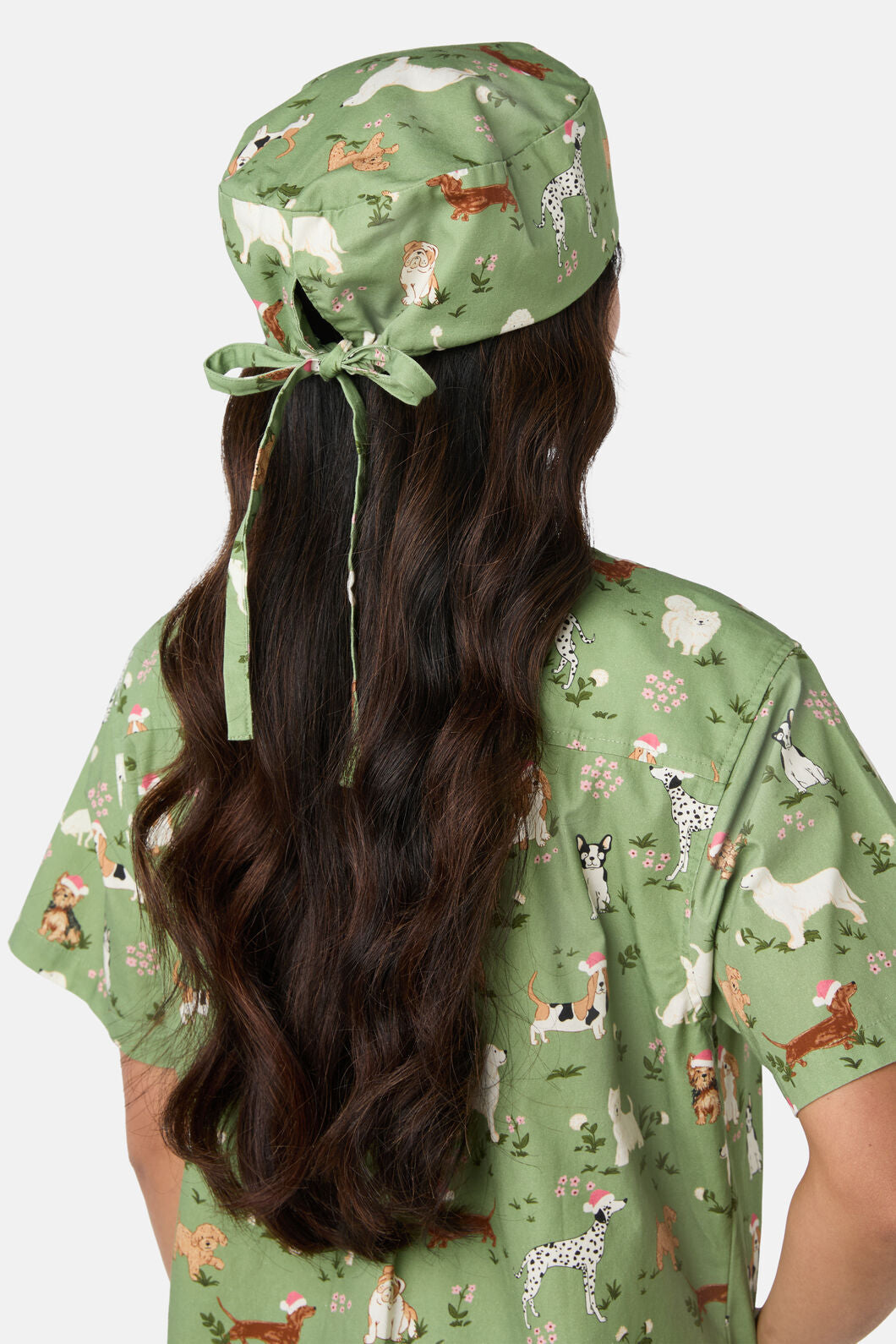 Scrubs With Love - Christmas Dogs Scrub Hat - green