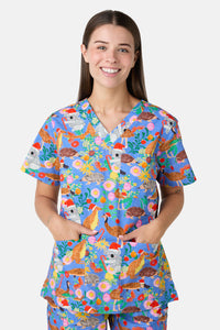 Scrubs With Love - Bush Christmas Scrub Set - blue