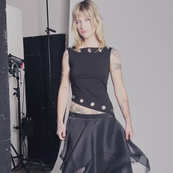 Black Friday - Ascend Eyelet Top - black