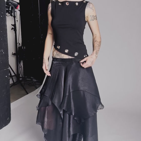 Black Friday - Behind The Blinds Chiffon Skirt - black