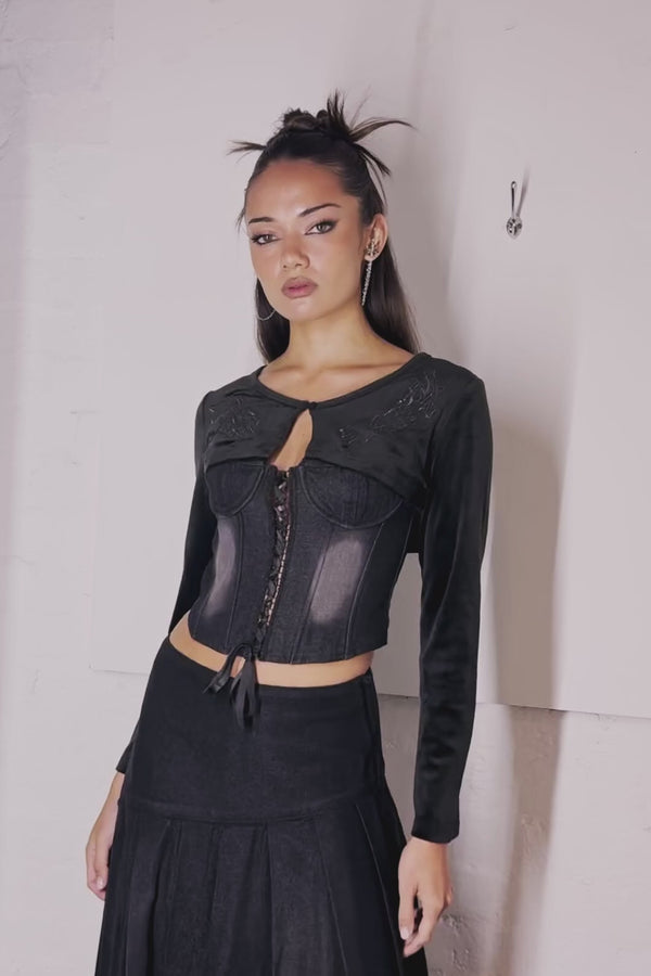 Black Friday - Lance Velour Layering Sleeves - black