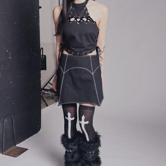 Black Friday - Goth Bat Skort - black