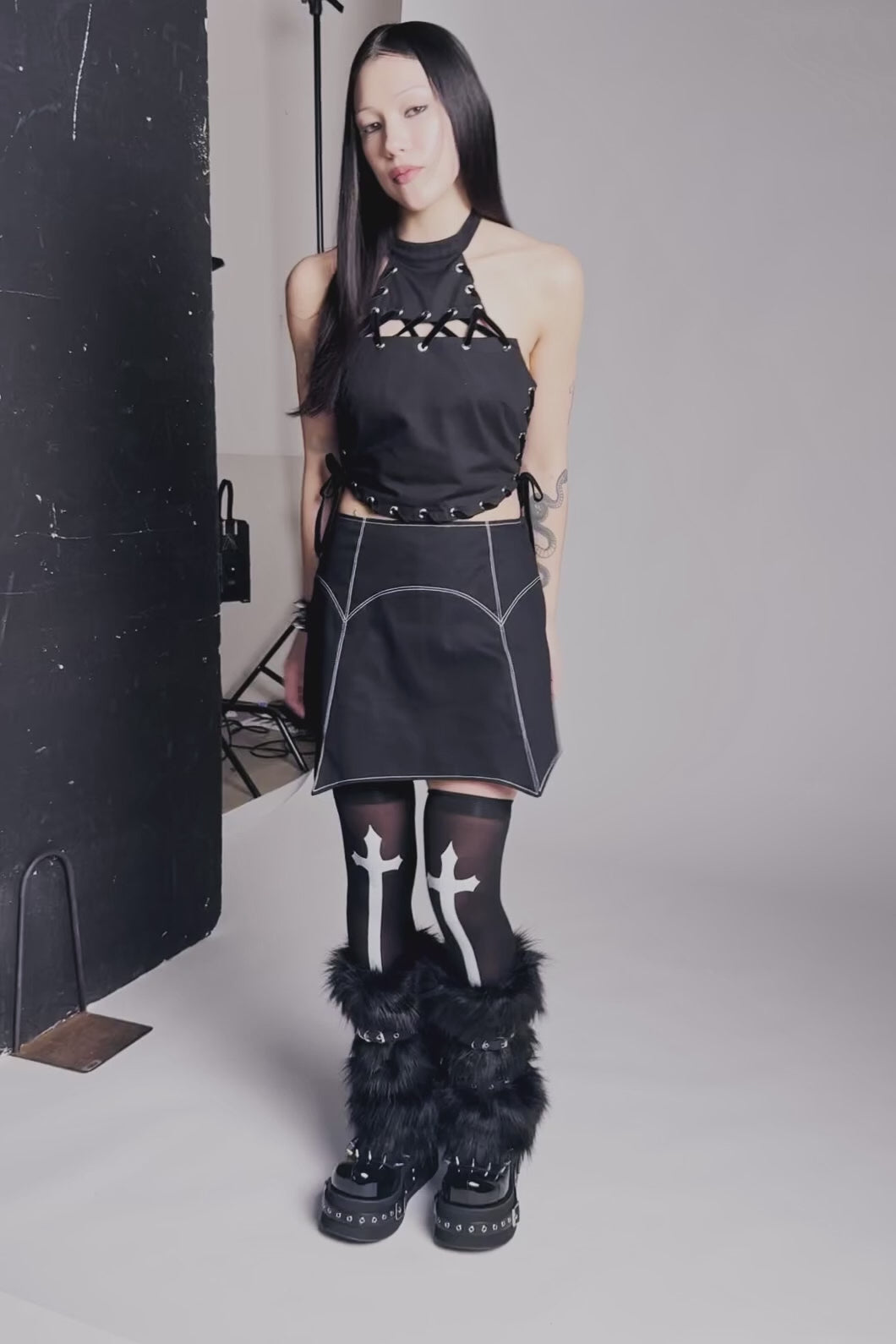 Black Friday - Goth Bat Skort - black