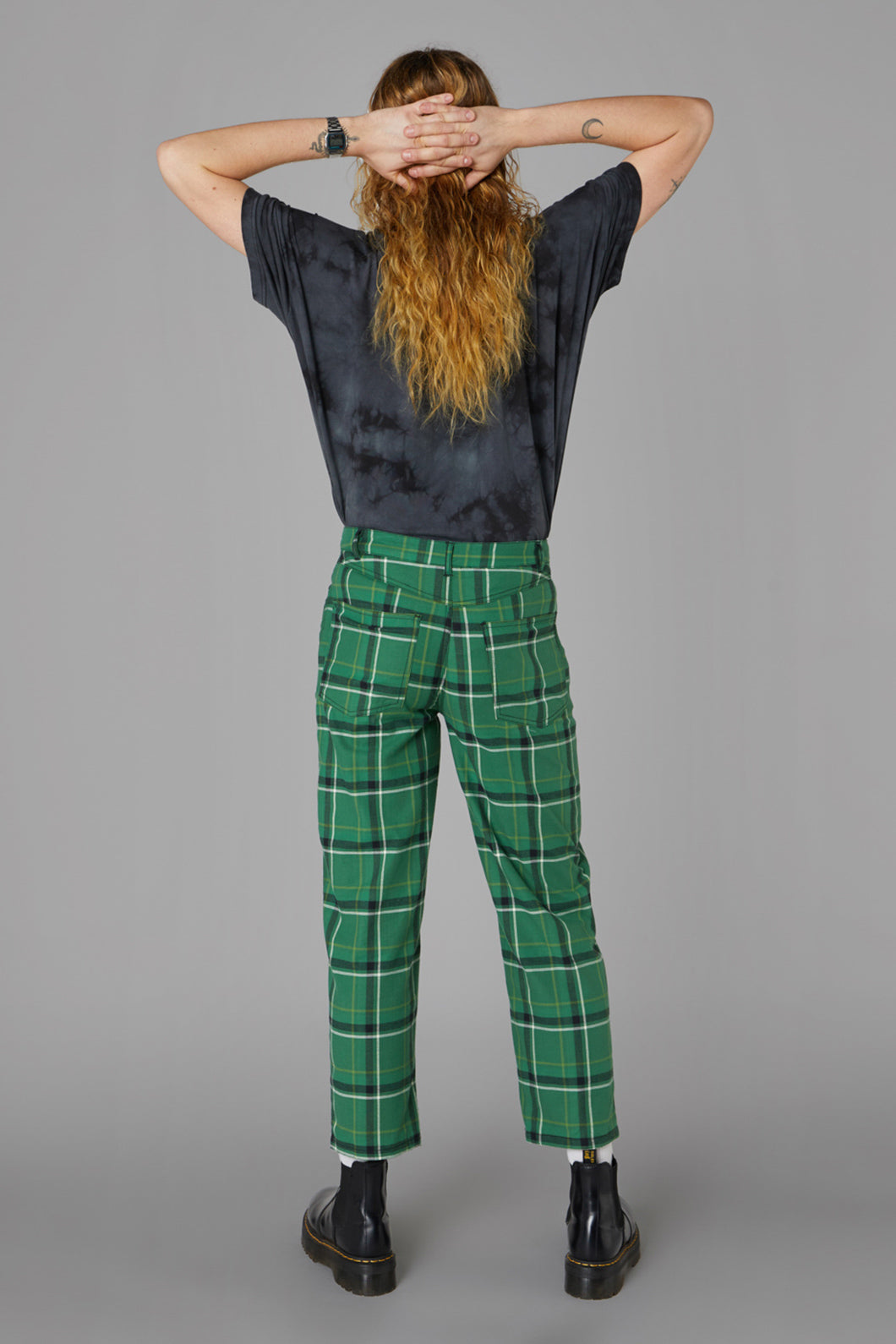 Green black hot sale plaid pants