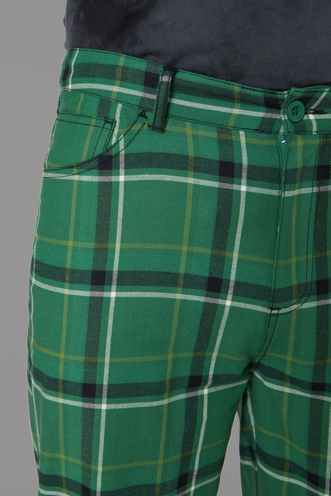 Jigsaw Nevis Tartan Check Trousers, Green/Multi, 6