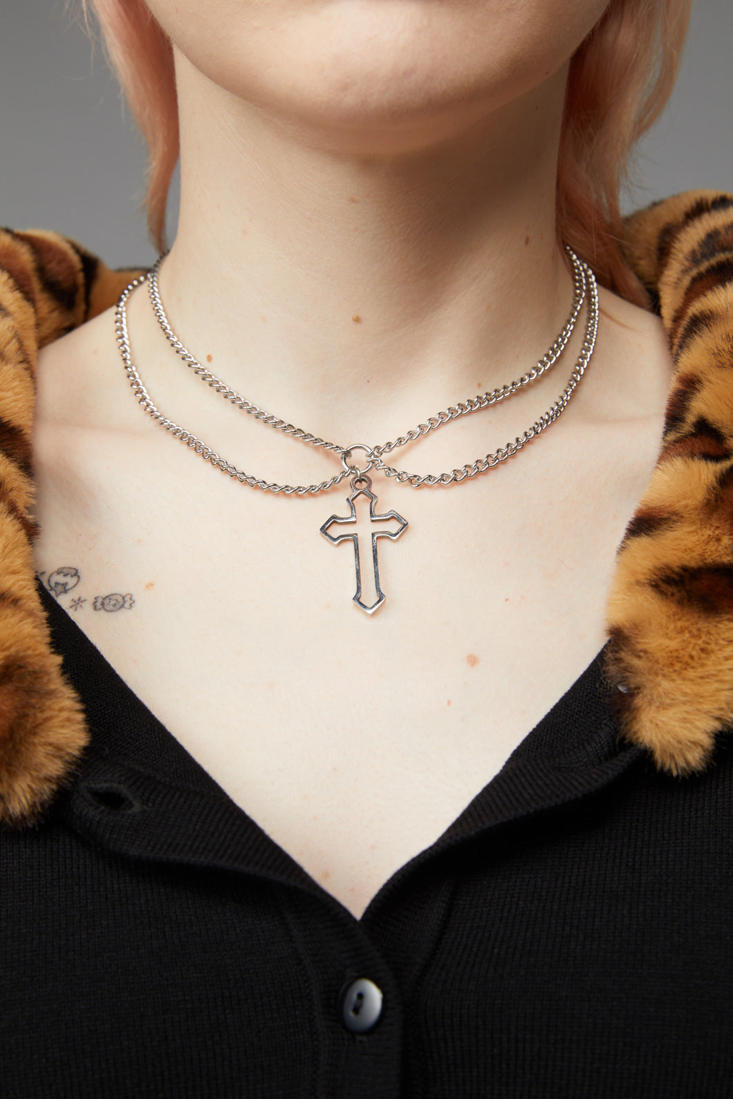 Hollow hot sale cross necklace