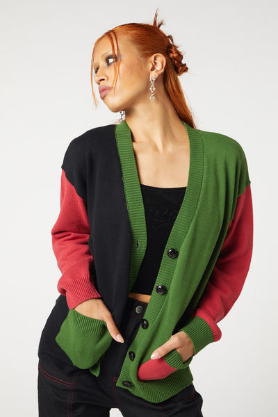 メリージェニー fog color blocking cardigan merry jenny（メリージェニー）の「fog color blocking cardigan