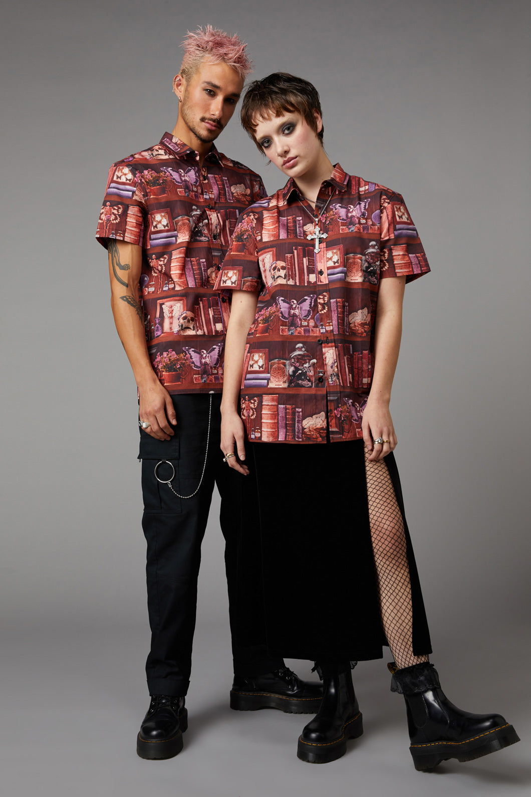 Black Friday - Bookish Print Short Sleeve Shirt - multi