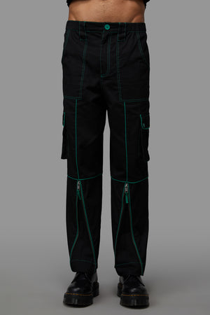 Black Friday - Venom Cargo Pant - black-green