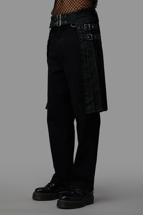 Black Friday - Venom Cargo Skirt - black-green