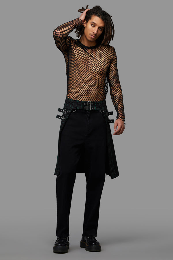 Black Friday - Venom Cargo Skirt - black-green