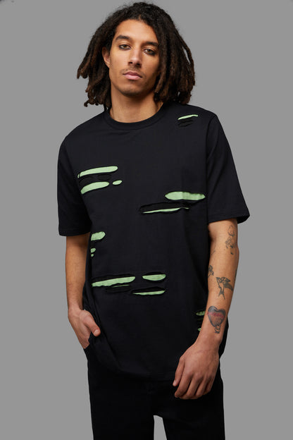 Black Friday - Distressy Tee - black-green