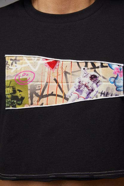 Black Friday - Back Alley Boxy Crop Tee - black