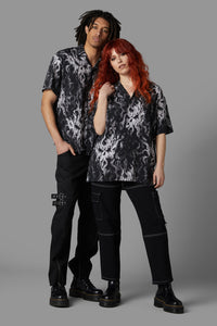 Black Friday - Up In Flames Short Sleeve Shirt - black