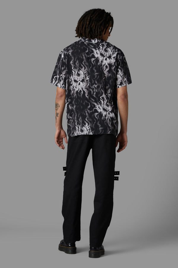 Black Friday - Up In Flames Short Sleeve Shirt - black