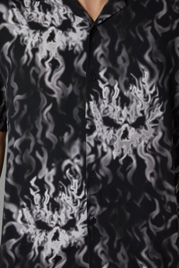 Black Friday - Up In Flames Short Sleeve Shirt - black