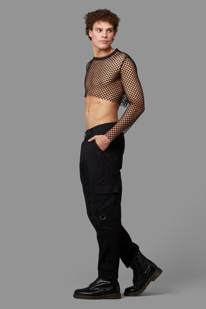 Black Friday - Jaywalker Cropped Mesh Top - black