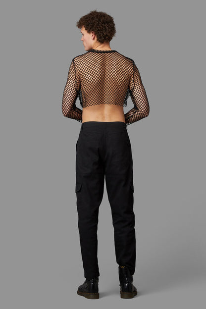 Black Friday - Jaywalker Cropped Mesh Top - black