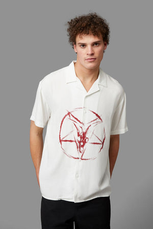 Black Friday - Baphomet Short Sleeve Shirt - cream