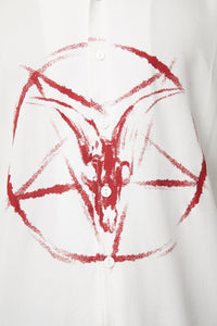 Black Friday - Baphomet Short Sleeve Shirt - cream